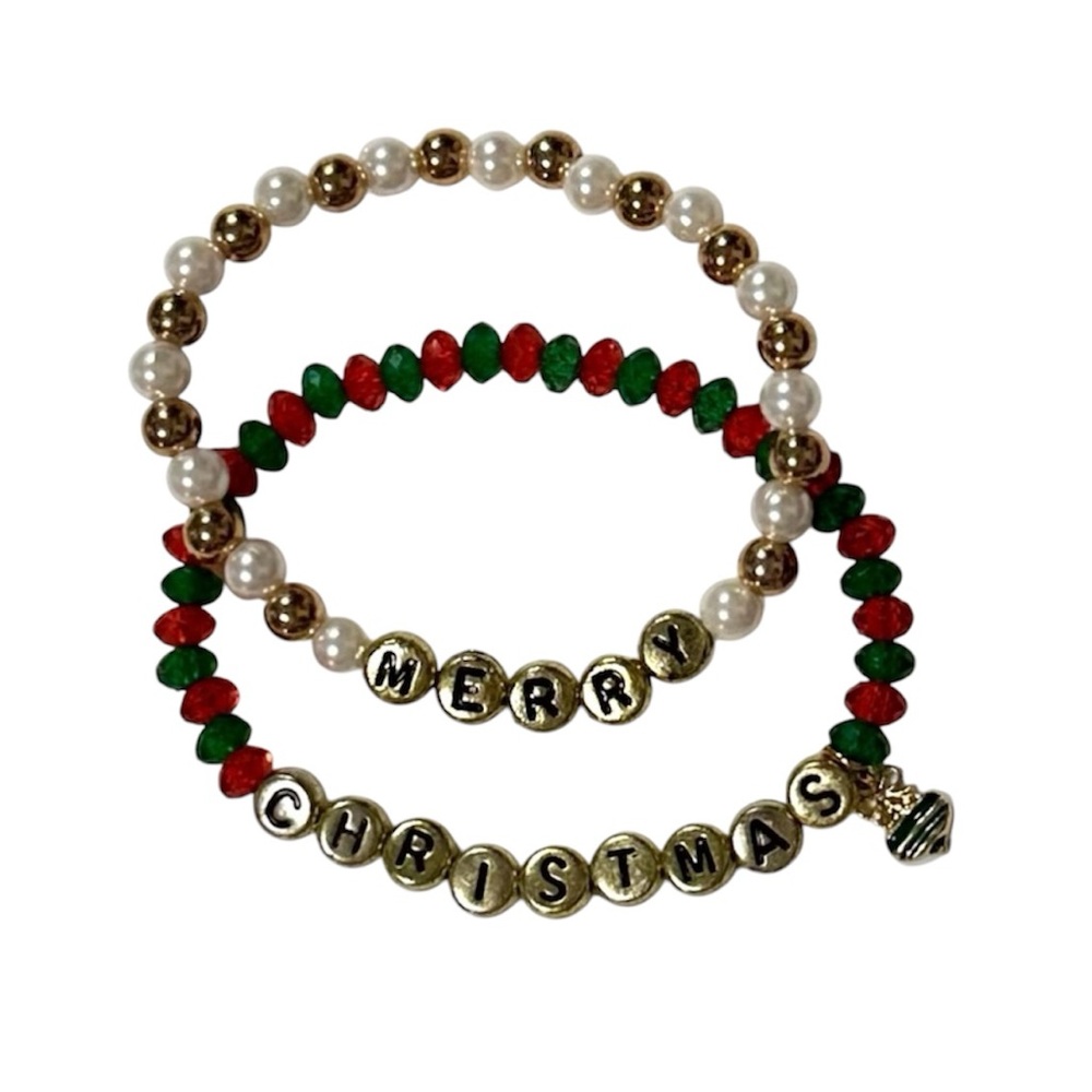 Christmas Beaded Bracelet Set